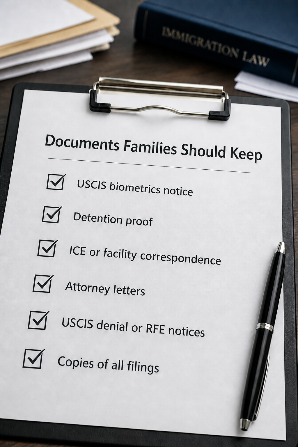 Documents families should keep when a detained immigrant misses USCIS biometrics
