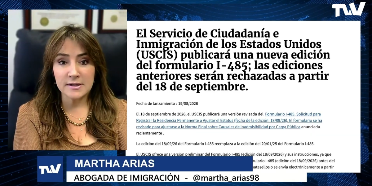 Immigration Changes Discussed on TVV International with Jessica Morales - Martha Arias 08.21.2026