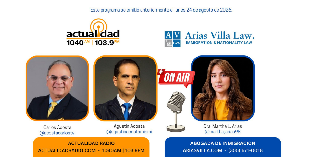 Martha Arias Interview on Actualidad Radio Cada Tarde - 08.24.2026
